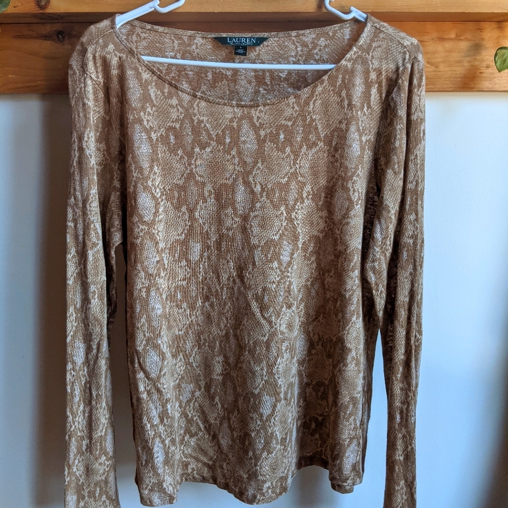 Women's Lauren Snakeskin Pattern Long Sleeve Top